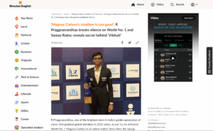 Read more about the article 🟣 Chess – ‘Magnus Carlsen’s intuition is too good’: R Praggnanandhaa breaks silence on World No. 1